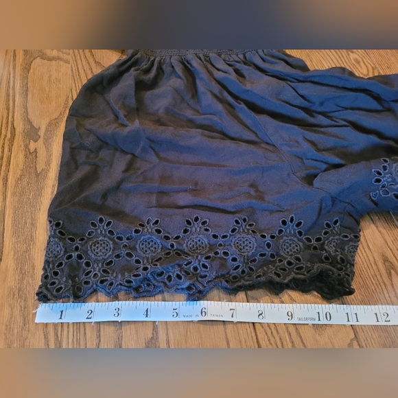 Black Off-Shoulder Romper w/ Eyelit Trim Great Used Condition. - Picture 8 of 13